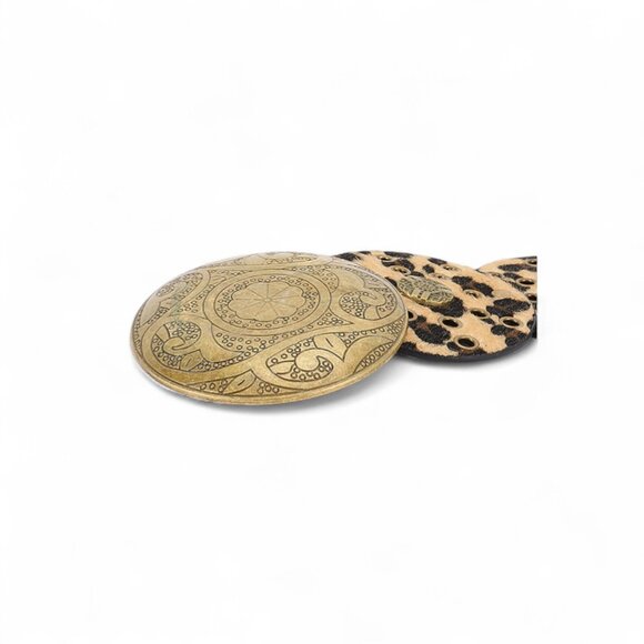 BNWT Leopard Print Hammered Studs Faux Leather Statement Western Belt Boho Belt - Picture 3 of 5